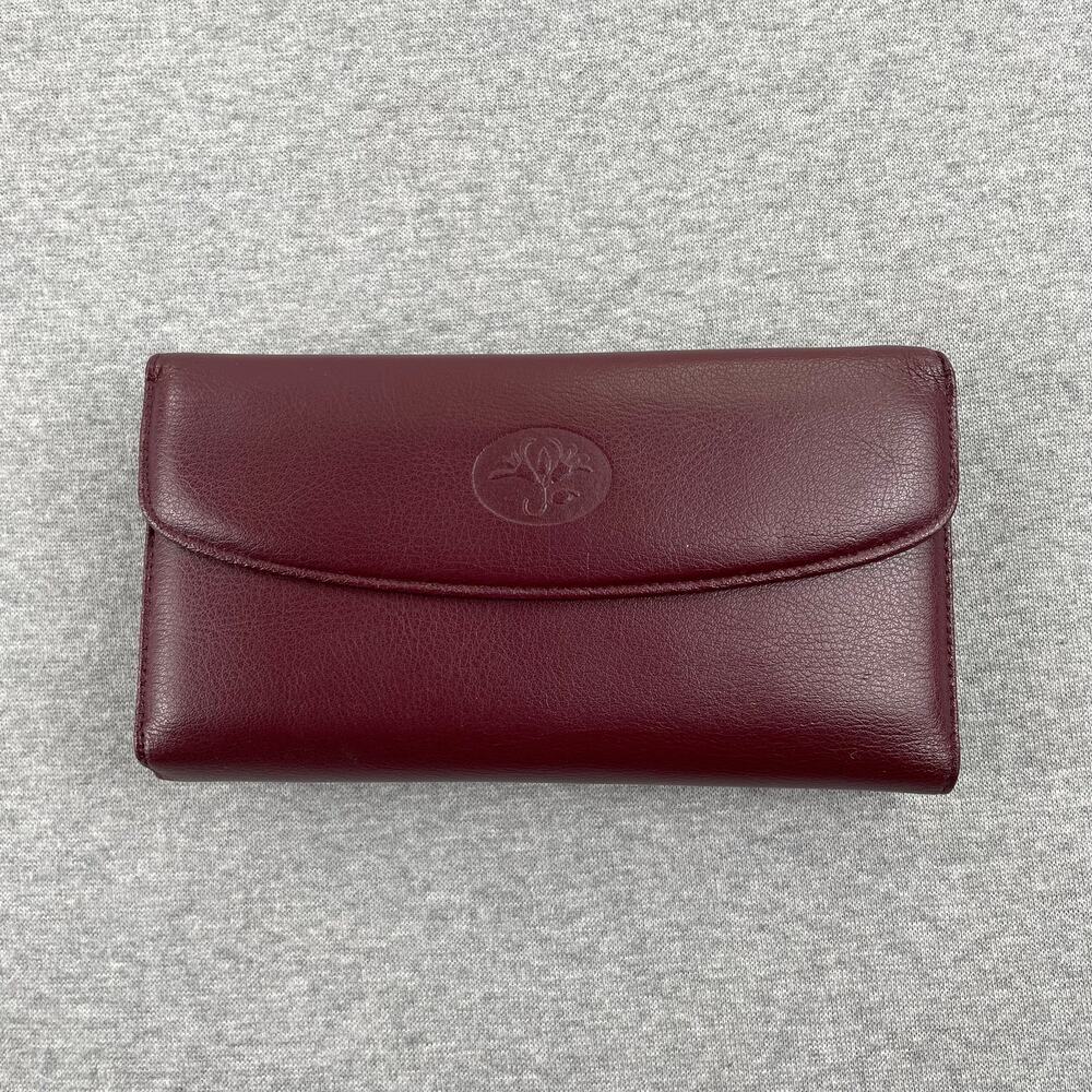 Vintage Buxton Genuine Leather Wallet w/ Coin Pouch Burgundy Red Organizer
